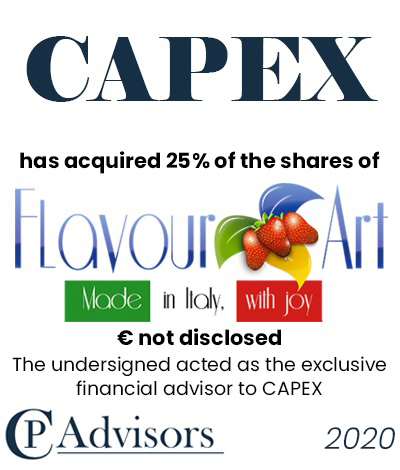 CP Advisors ha assistito CAPEX, holding di investimento dedicata ad operazioni di minoranza, nell’acquisizione del 25% del Gruppo FlavourArt